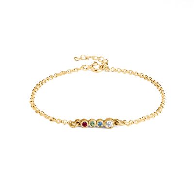 Talisa Stars Birthstone Bracelet with Diamond [18K Gold Vermeil]