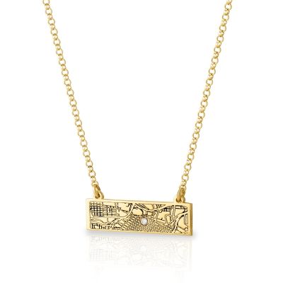 Timeless Spot Engraved Map Necklace [18K Gold Vermeil]