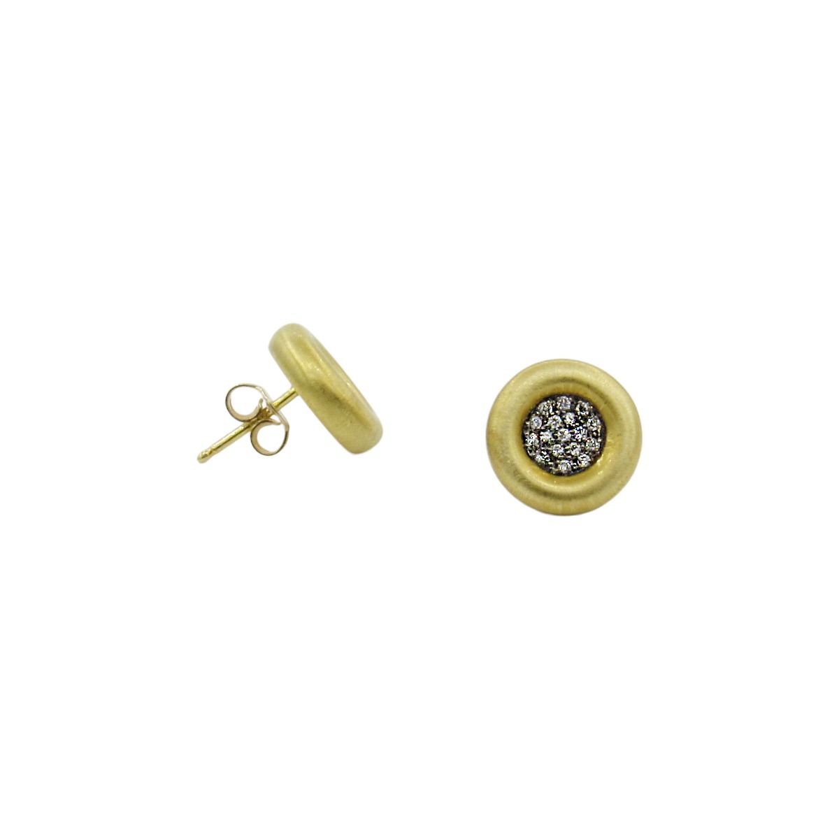 Dainty Pave Earrings [18K Gold]