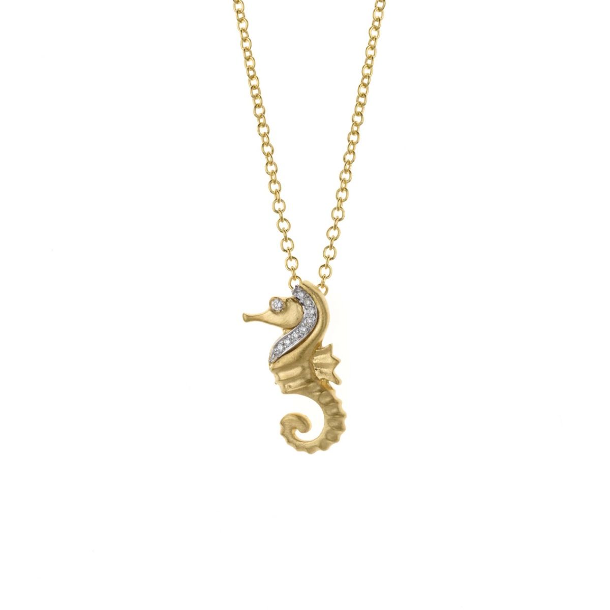Ocean Elegance Seahorse Necklace [18K Gold]
