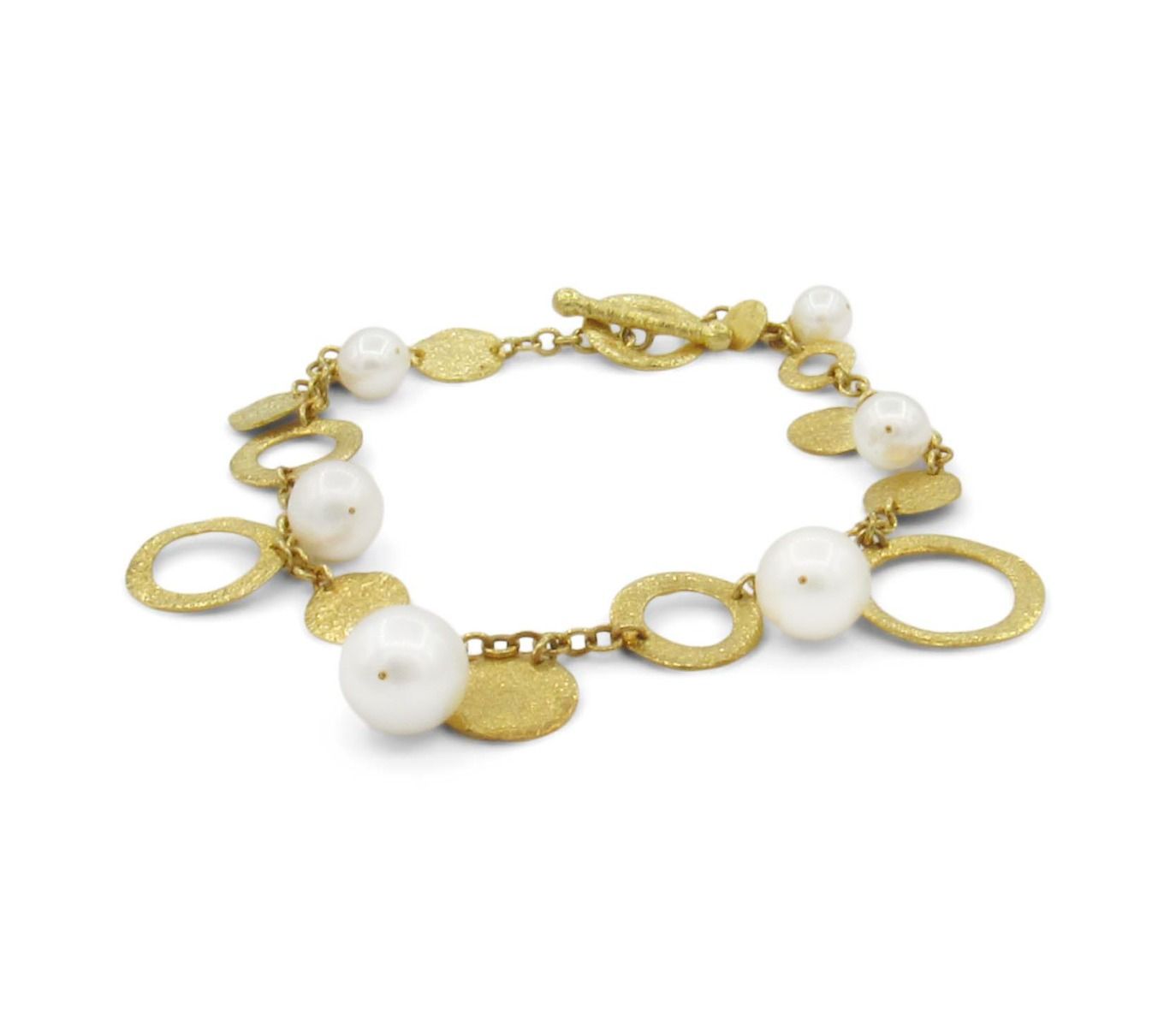 Rounds and Rings Pearl Bracelet [18K Gold]