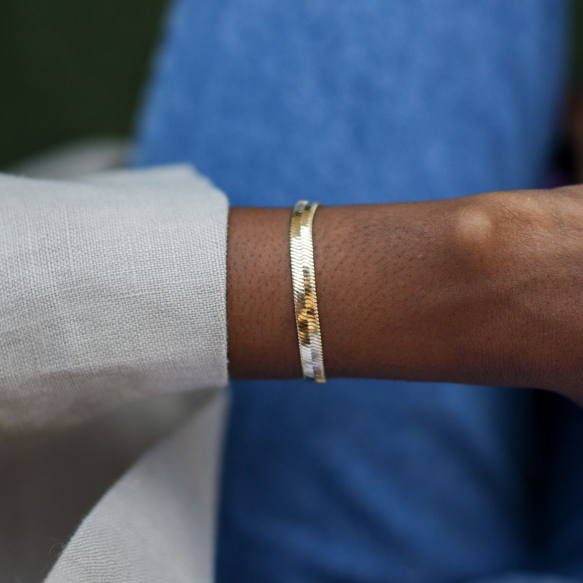 Harmony Herringbone Bracelet [18K Gold Vermeil]