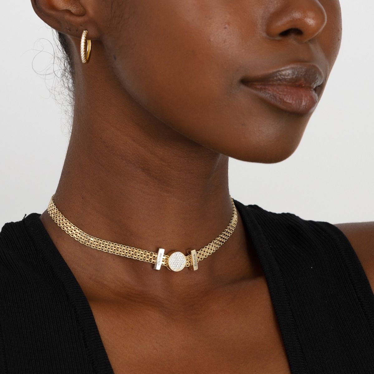 Enchanted Pavé Circle Milanese Chain Necklace [18K Gold Vermeil]