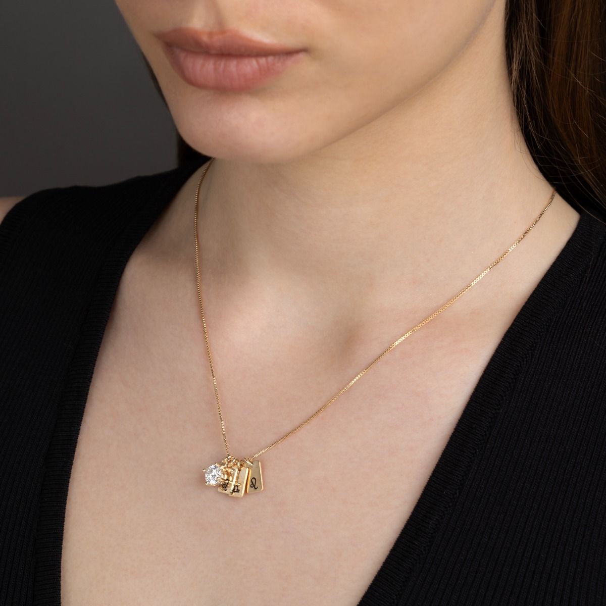 Mirella Zodiac Charm Necklace With 1 ct Diamond [18K Gold Vermeil]