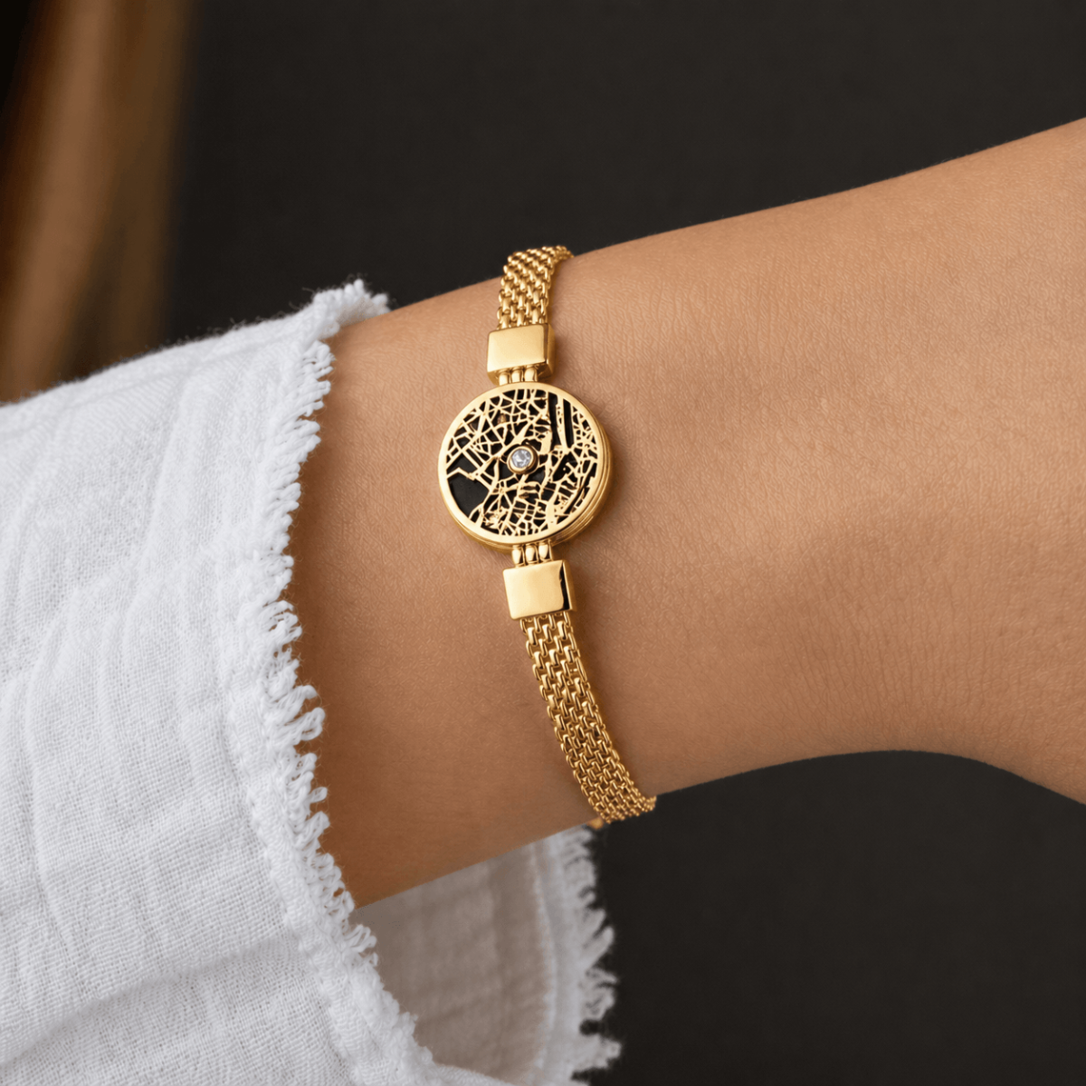 Talisa Silhouette Map Bracelet [18K Gold Vermeil]