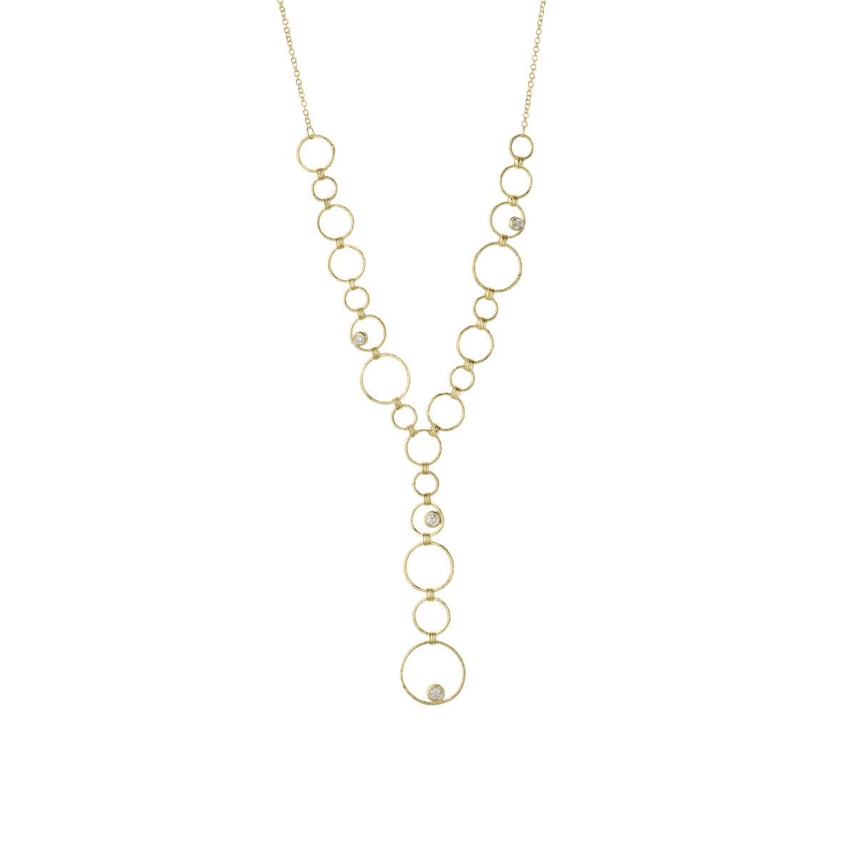Rounds and Rings Vertical Necklace [18K Gold]