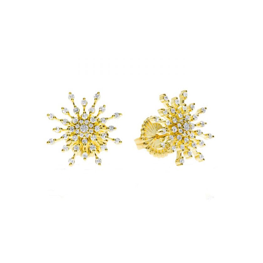 Starbust Stud Earrings [14K Gold]