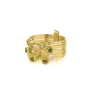 Green Tourmaline Bundle Ring [18K Gold]