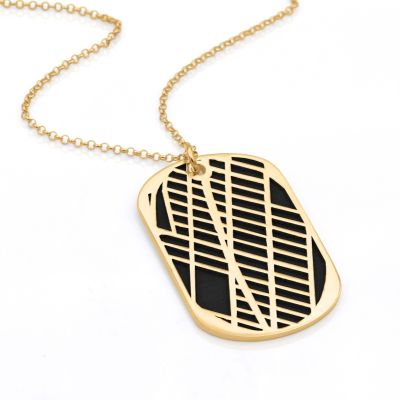 Map Tag Silhouette Necklace [18K Gold Vermeil]