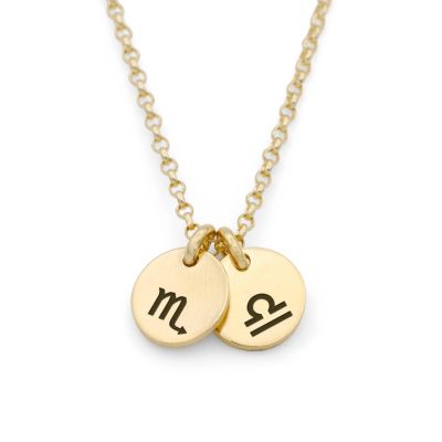 Mirella Circle Zodiac Necklace [14 Karat Gold]