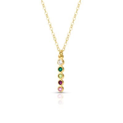 Talisa Stars Drop Birthstone Necklace With 0.10ct Diamond [14 Karat Gold]