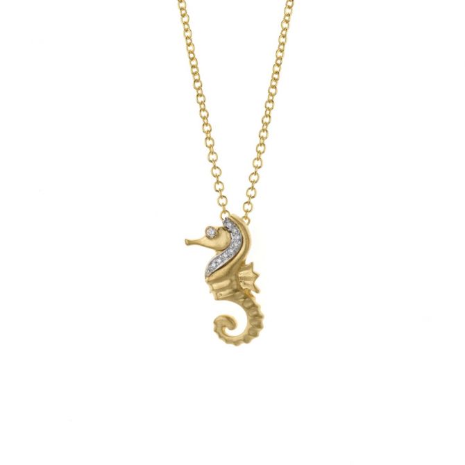 Ocean Elegance Seahorse Necklace [18K Gold]