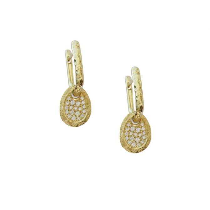Frosted Loch Diamond Pave Earrings [18K Gold]