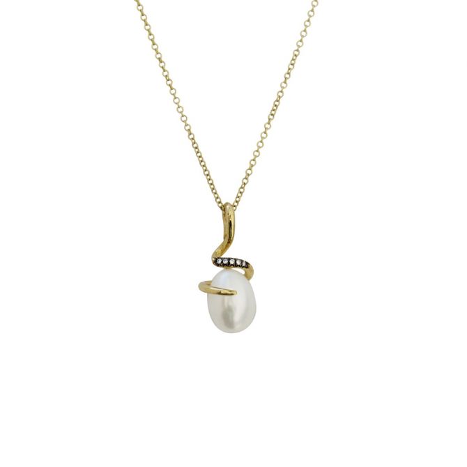 Hold Tight Pearl Necklace [18K Gold]