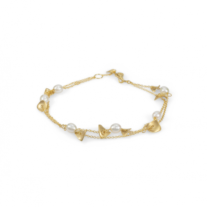 Tranquil Pebbles Pearl Bracelet (Small) [18K Gold]
