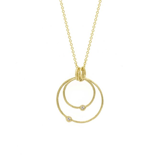 Spheres of Love Diamond Necklace in solid gold [14K Gold]
