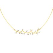 Olive Branch Cord Necklace [18K Gold]