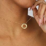 Family Circle Delicate Chain Name Necklace [14 Karat Gold]