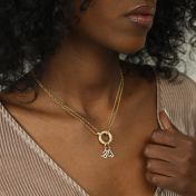 Anna Double Layer Crystal Necklace [18K Gold Vermeil] - with Zodiac Signs