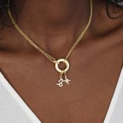 Anna Double Layer Necklace [18K Gold Vermeil] - with Zodiac Signs