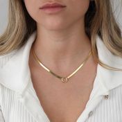 Arya Herringbone Name Necklace [18K Gold Vermeil] 