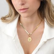 Arya Herringbone Name Necklace [18K Gold Vermeil] 