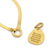 Arya Herringbone Name Necklace [18K Gold Vermeil] 