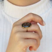 Floating Black Rutile Ring [18K Gold]