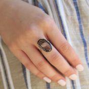 Floating Black Rutile Ring [18K Gold]