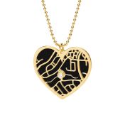 Ties of Heart Silhouette Map Necklace [18K Gold Vermeil]