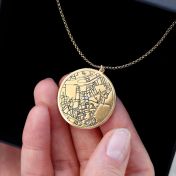 Precious Spot Engraved Map Necklace [18K Gold Plated]