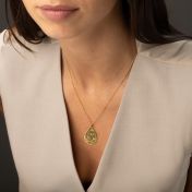 Cherished Spot Engraved Map Necklace [14 Karat Gold]