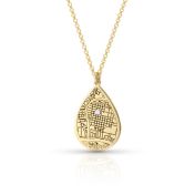 Cherished Spot Engraved Map Necklace [18K Gold Plated]