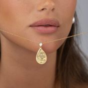 Cherished Spot Engraved Map Necklace With 1 Ct Diamond [18K Gold Plated]