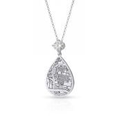 Cherished Spot Engraved Map Necklace With 1 Ct Diamond 