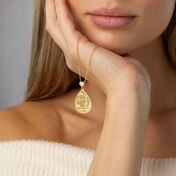 Cherished Spot Engraved Map Necklace with Heart Diamond [18K Gold Plated]