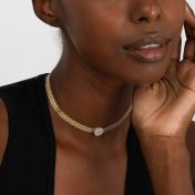 Enchanted Pavé Circle Milanese Chain Necklace [18K Gold Vermeil]