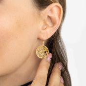Memories Circle Map Earrings [18K Gold Vermeil]
