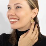 Memories Circle Map Earrings [18K Gold Vermeil]