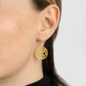 Memories Circle Map Earrings [18K Gold Vermeil]