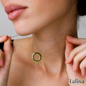 Family Circle Delicate Chain Name Necklace [14 Karat Gold]