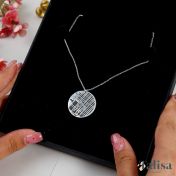 Precious Spot Map Silhouette Necklace [14 Karat White Gold]