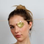 Ties of Heart Engraved Map Necklace With 1 Ct Diamond [18K Gold Vermeil]