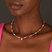Colorful Pearl Diamond Necklace [14 Karat Gold]