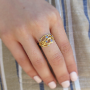 Coral Tanzanite Ring [14K Gold]