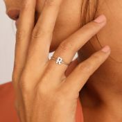 Diamond Initial Ring [14 Karat White Gold]