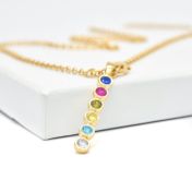 Talisa Stars Drop Birthstone Necklace [10K Gold]