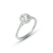 Luna Diamond Halo Engagement Ring - Round Brilliant [14 Karat White Gold]
