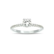 Hailey Pavé Engagement Ring - Round Brilliant [14 Karat White Gold]