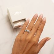 Hailey Pavé Engagement Ring - Round Brilliant [14 Karat White Gold]